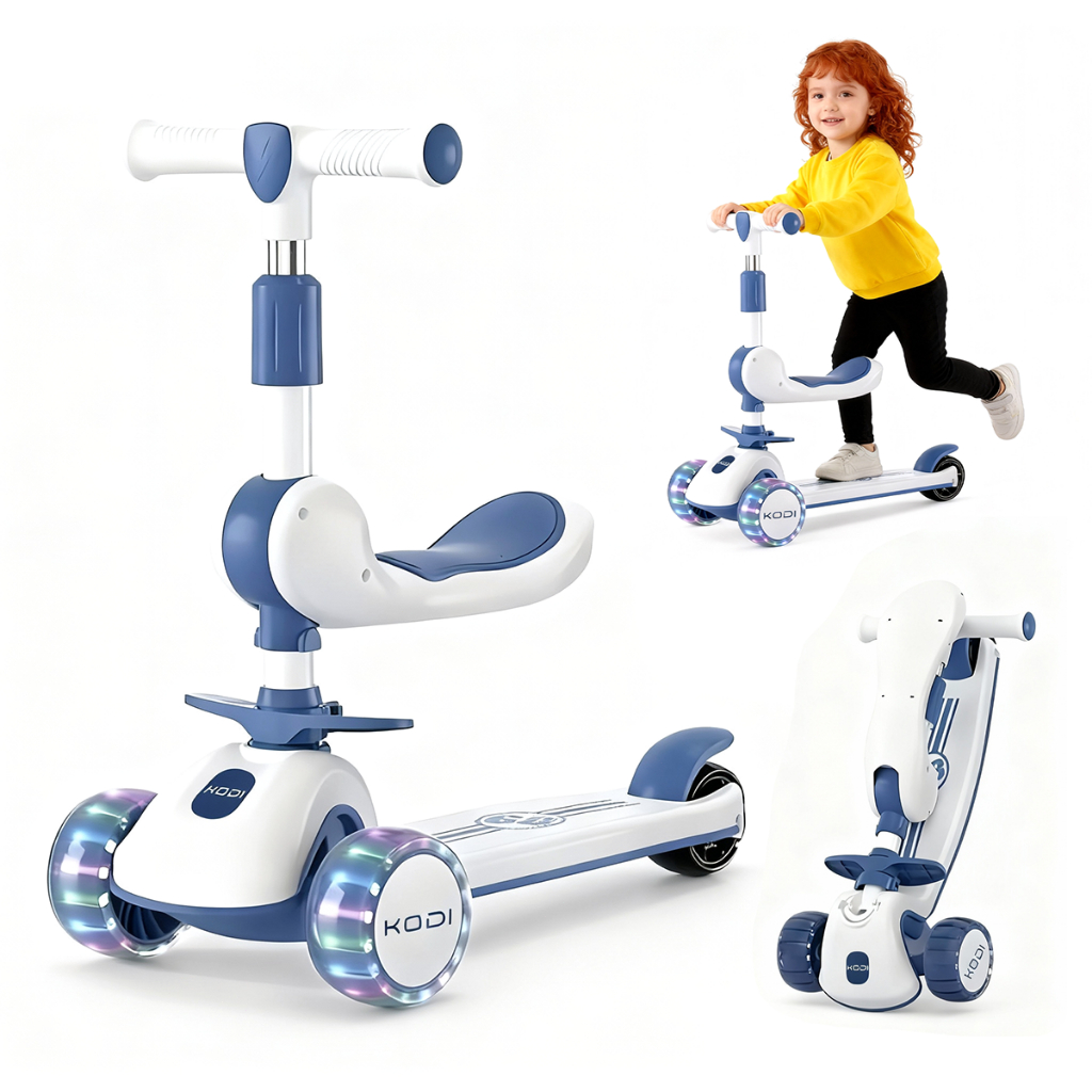 Patinete Infantil scooter dobrável com Led 3 rodas Pode ajustar a altura 2 em 1 até 60Kg Dream Light P15