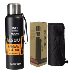 MODUS Garrafa Térmica Aço Inox Portátil Caneca de Viagem com Corda e Bolsa 1000ML/1500ML