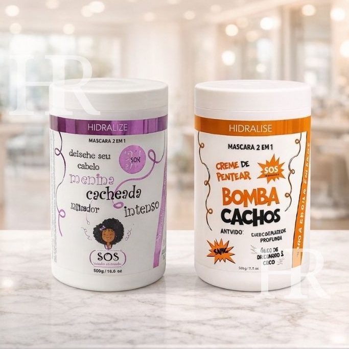 Kit Com 2  Cremes - 1 Bomba Cachos 1kg + 1 Menina Cacheada 1kg