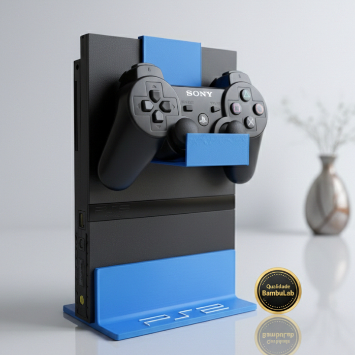 Suporte Premium para PlayStation 2 + 2 Suportes de Controle | Impressão 3D em Oferta na Shopee