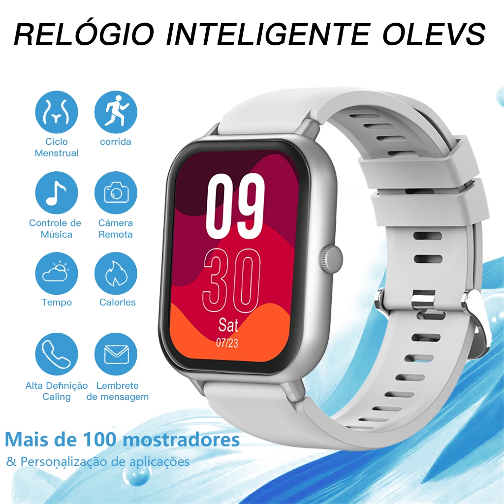 OLEVS Relógio Inteligente Masculino à Prova d'Água com Pulseira Cinza – Original Importado 8203 em Oferta na Shopee