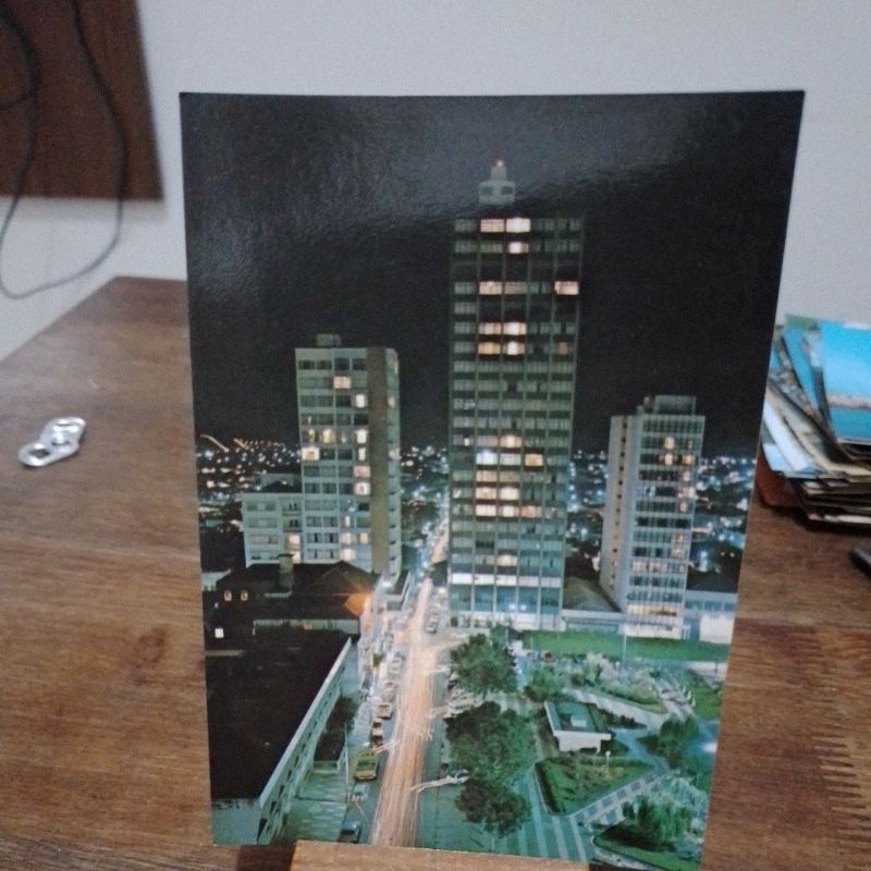 Cartão Postal Antigo - Uberlândia MG - Vista Noturna
