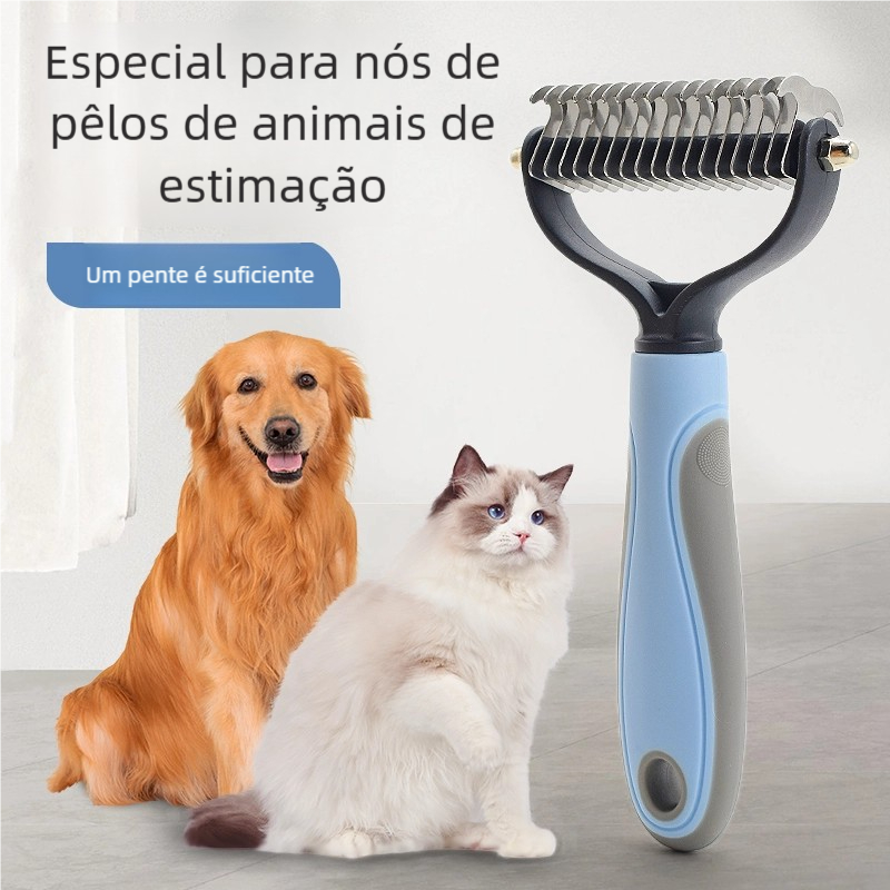 Escova Rake Pet Premium - Removedor De Pelos Longos Cães e Gatos