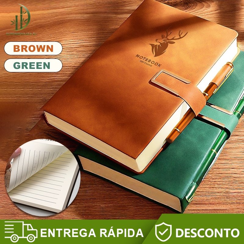 Caderno A5 de couro macio retro notebook para agenda Estudar, Organizar em Oferta na Shopee