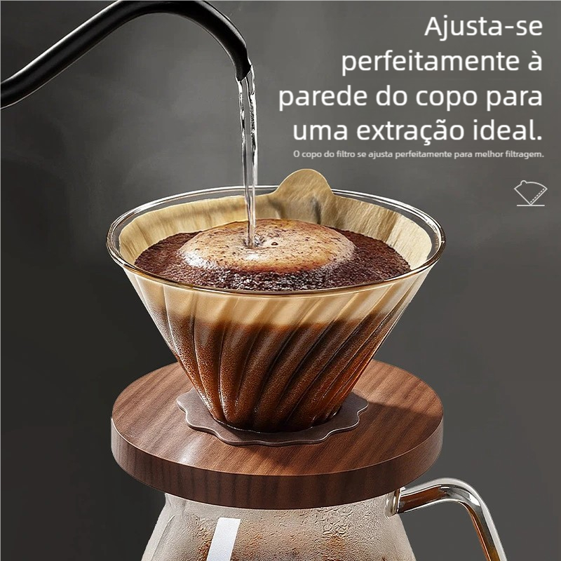 100 Unidades Filtro de Papel Natural V60 02 - Cone para Cafeteria Hario em Oferta na Shopee