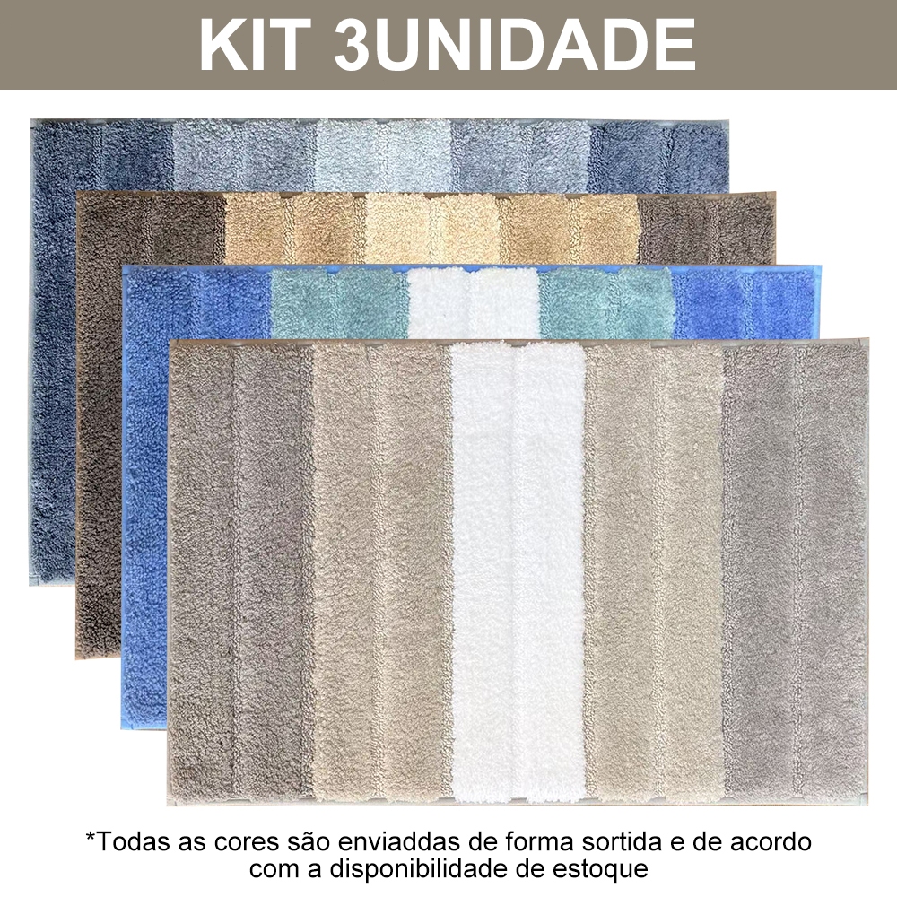 Tapete listrado Bolinha Antiderrapante Microfibra Toque Suave Super Macio Banheiro 40x60 em Oferta na Shopee