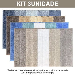 Tapete listrado Bolinha Antiderrapante Microfibra Toque Suave Super Macio Banheiro 40x60 em Oferta na Shopee