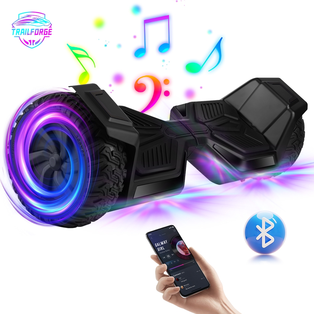 TRAILFORGE Hoverboard-S2 700W 8.5"‌ Modelo off-road para adultos com Bluetooth e música