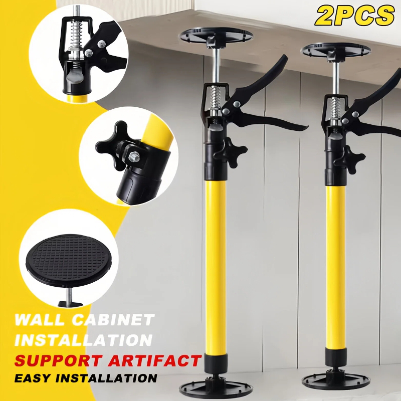 2 peças Hastes de Suporte Telescópica Ferramenta De Elevação em Aço Ajustável - Sistema Manual para Drywall e Armários