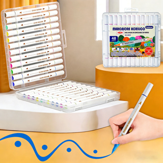 Kit 24/36/48/72 cores Marcador de ponta dupla Caneta acrílica Permanente À Prova D'água Colorida Brush Cores empilháveis em Oferta na Shopee