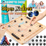 Xadrez magnético de madeira portátil