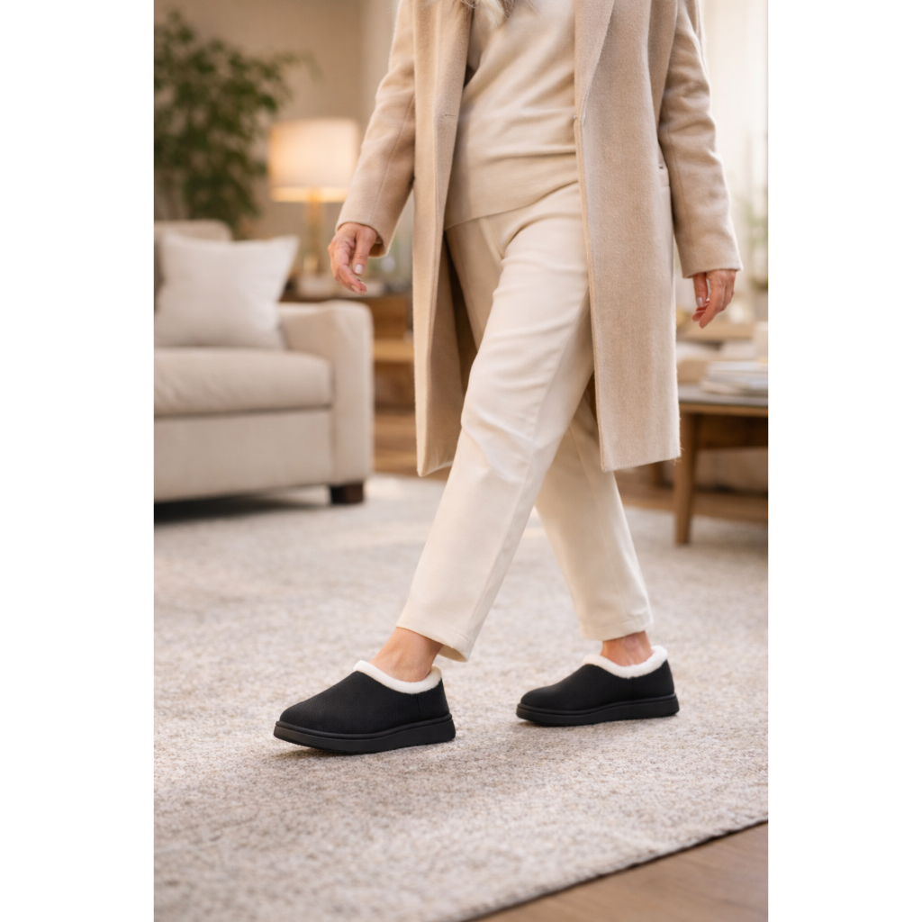 Babuche, Estilo Pantufa Forrado Com Lã Para Inverno - Tipo Ugg