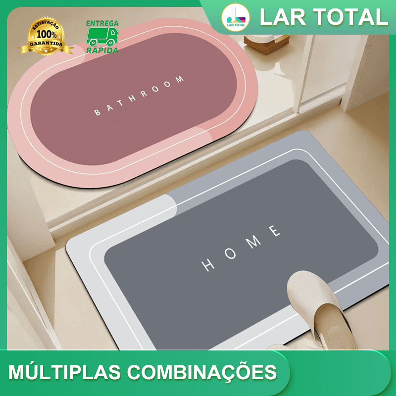 kit2 Tapete para Banheiro de Secagem Rápida e Super Absorvente Ideal para Chuveiro Cozinha e Varanda