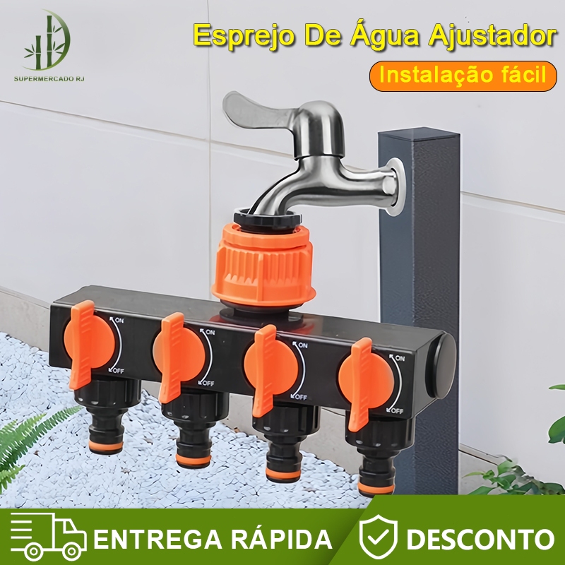 Divisor de válvula de divisor de conector de irrigação, 1 Entrada 4 Saídas em Oferta na Shopee