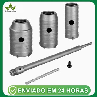 Jogo Serra Copo 30 40 50 Mm Concreto Alvenaria Haste  Furadeira e Martelete
