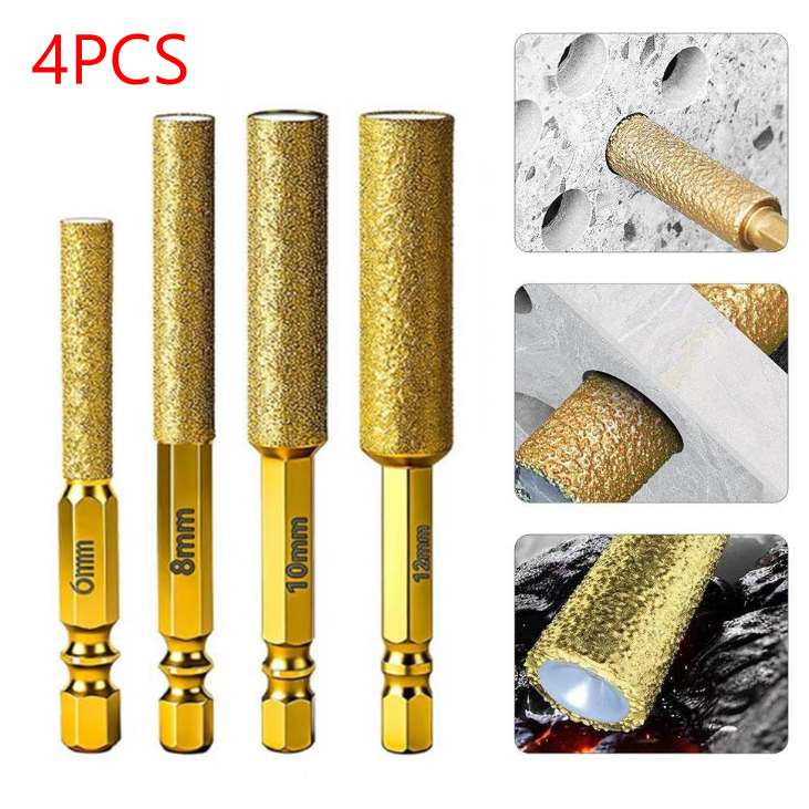 Kit 4 Broca Diamantada 6/8/10/12mm Porcelanato Cerâmica Vidro em Oferta na Shopee