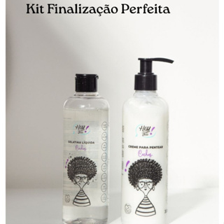 Kit Finalização para Cachos Definidos e brilho - Creme e Gelatina para Cabelos Cacheados e crespos em Oferta na Shopee