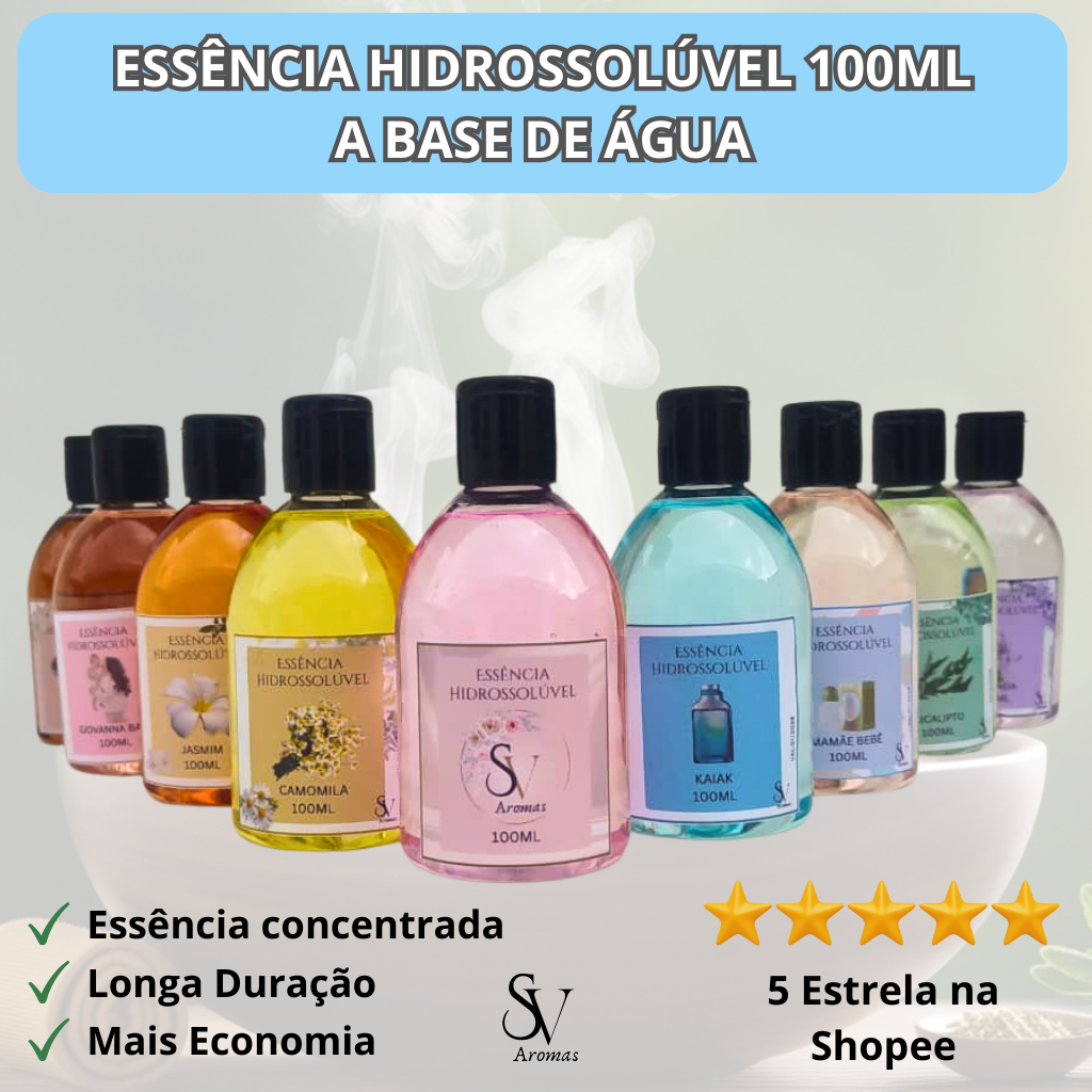 KIT 3,2,1 Essência Hidrossolúvel à Base de Água – 100ml | Para Difusor, Aromatizador e Umidificador