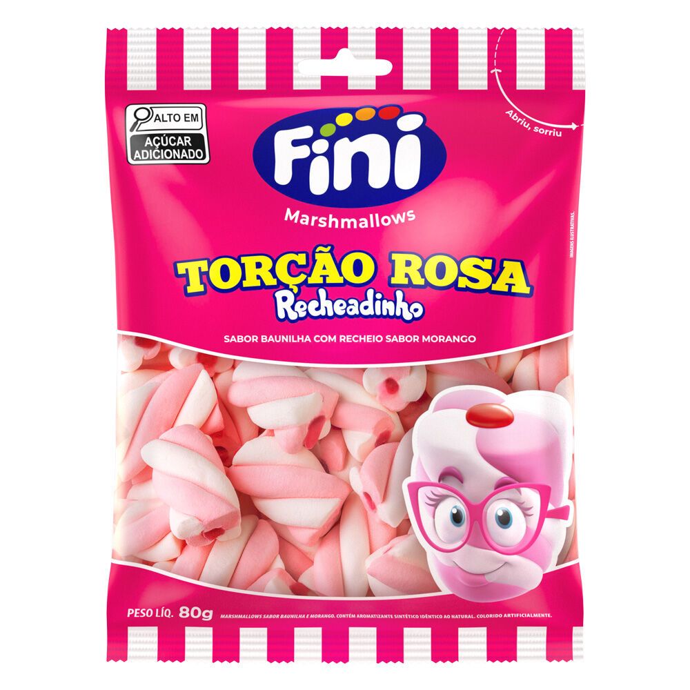 Marsh. Torção Rosa Recheadinho 80g - Fini em Oferta na Shopee