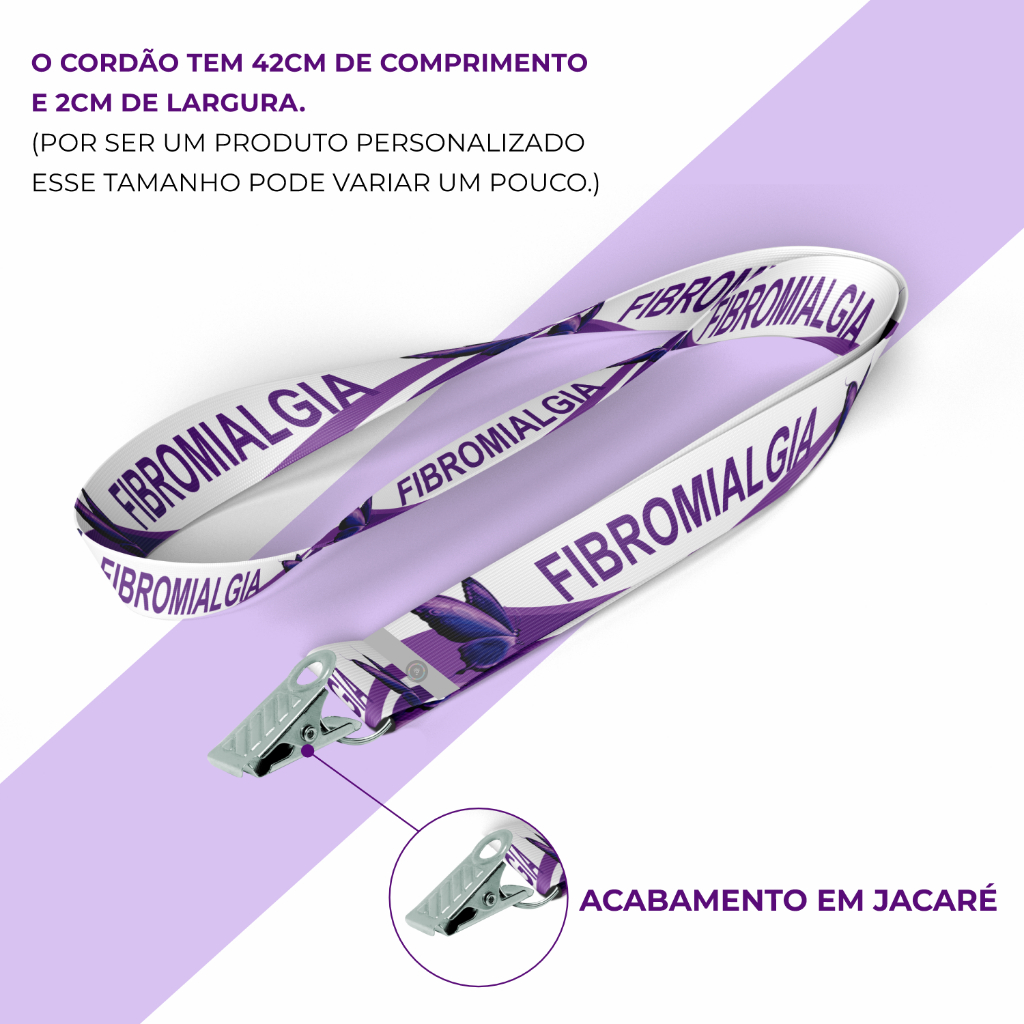 Kit Crachá PVC Fibromialgia com Cordão Crachá Personalizado — imagem 2 de 2
