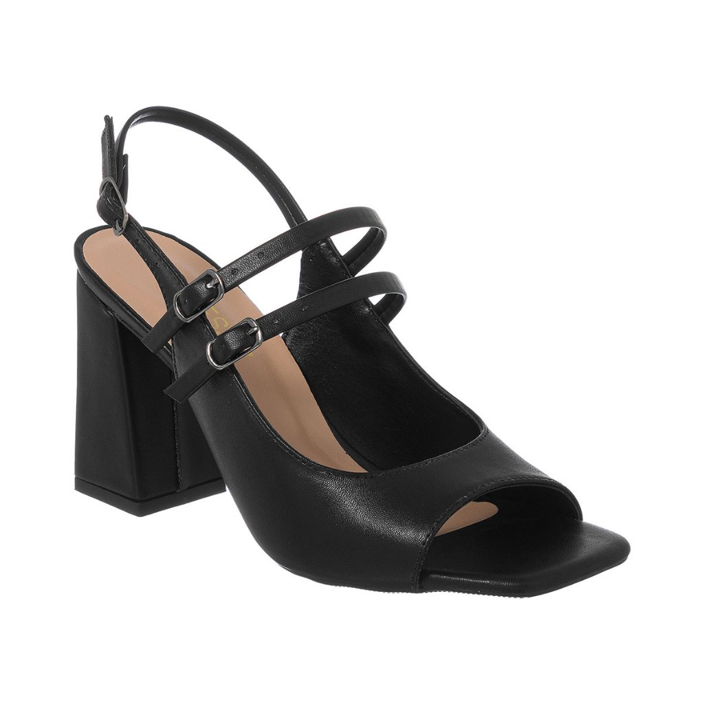 Sandália Feminina Stessy Shoes Fivelas Fechada Retro Boneca Salto Bloco Tendência Original