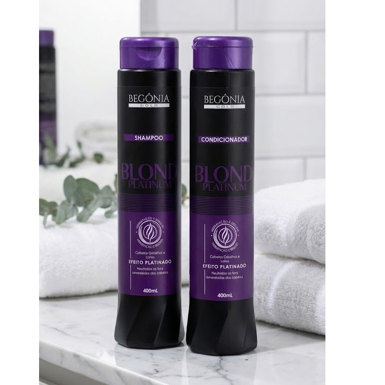 Shampoo e Condicionador Blond Platinum Desamarelador Begônia 400 ml