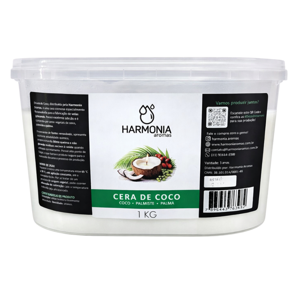 Cera De Coco Premium Para Fabricar Velas Aromáticas Artesanais 1kg Harmonia Aromas em Oferta na Shopee