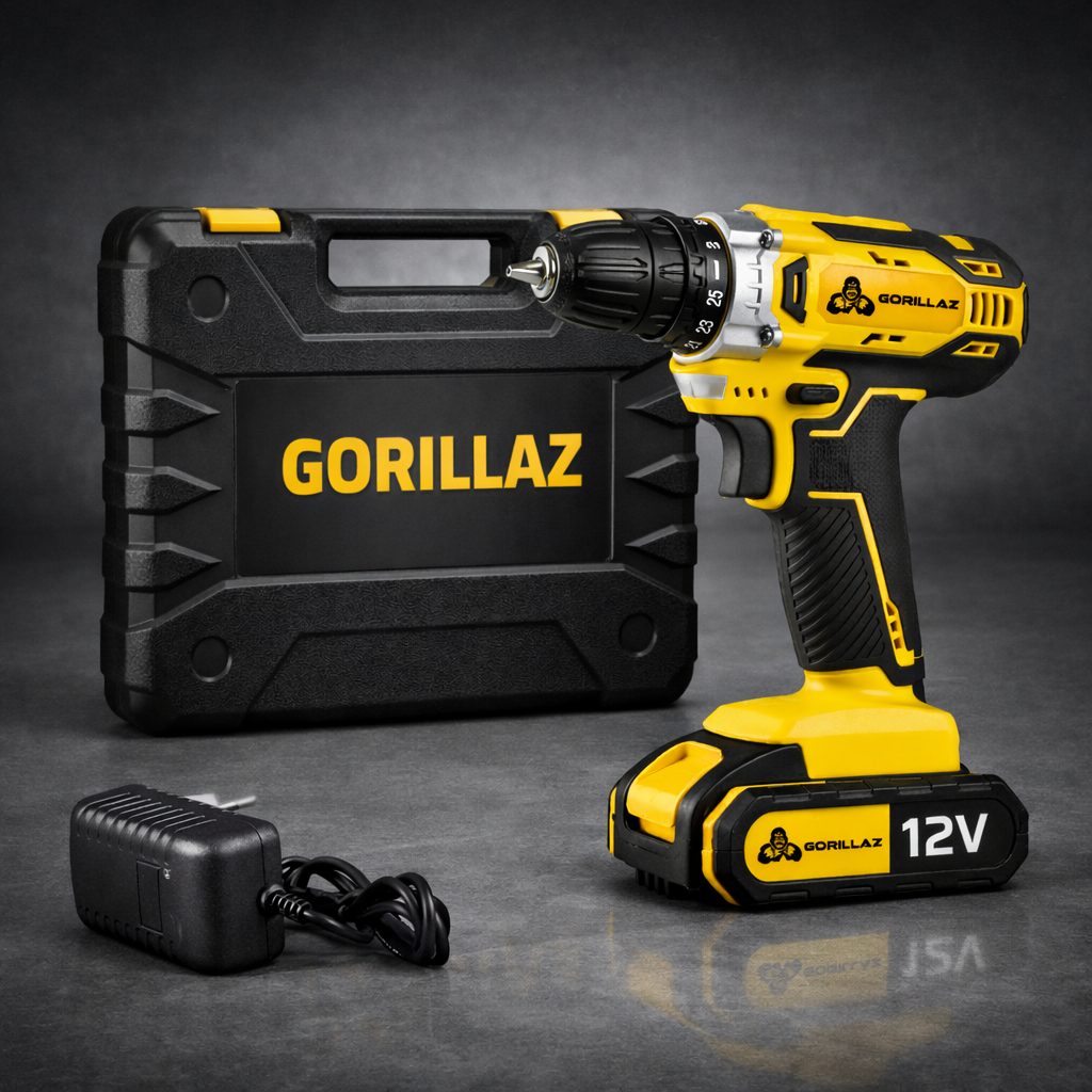 Parafusadeira Furadeira Bateria 12v Impacto Sem Fio Mandril 10mm Para Metal Gpb-12v Gorillaz em Oferta na Shopee