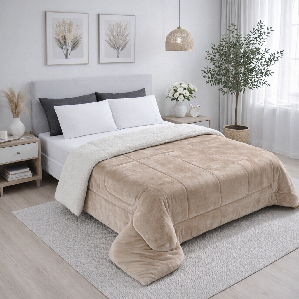 Coberdrom Casal Queen Manta Dupla Face Sherpa E Microfibra Soft Plush