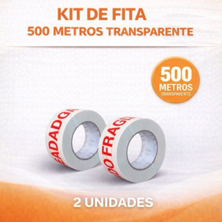 Fita Adesiva Durex 500 Metros kit com 2 Unidades Cuidado Frágil em Oferta na Shopee