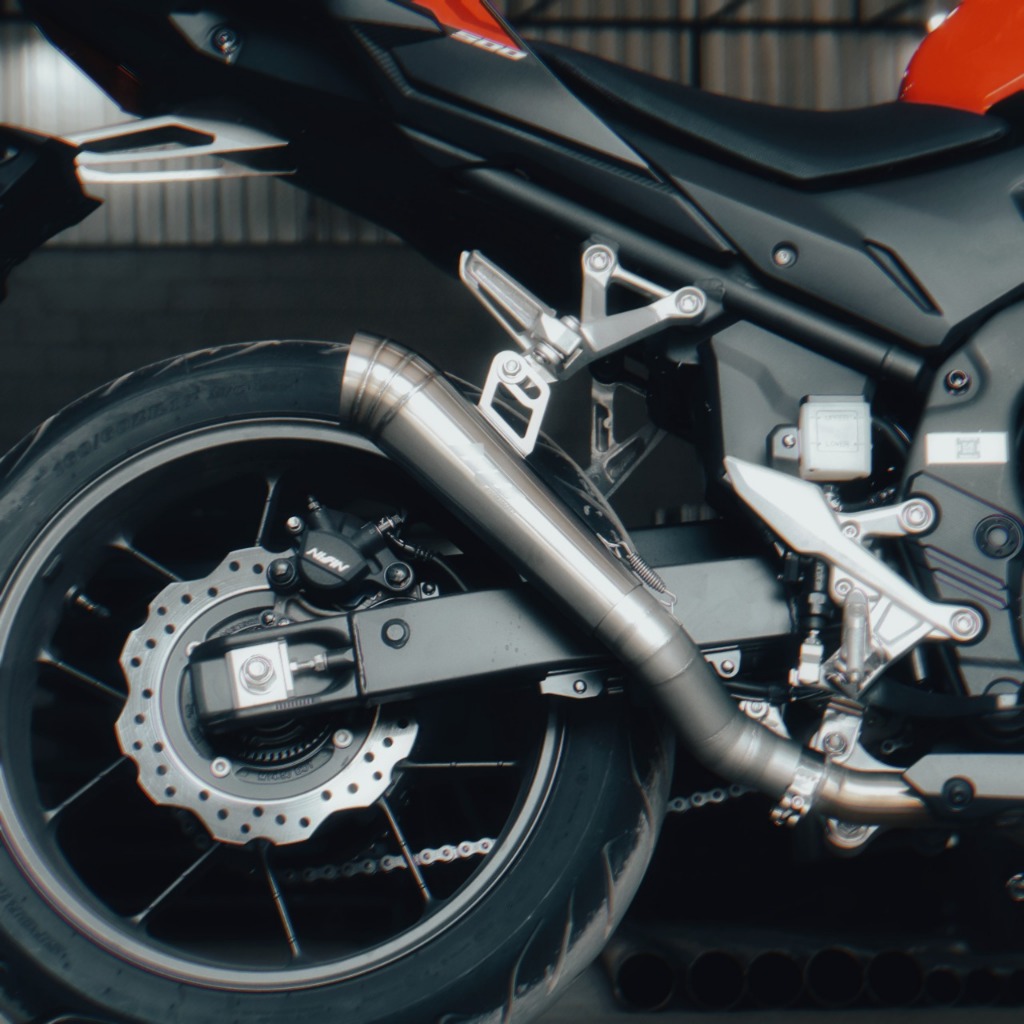 Escapamento Cb 500 Hornet Nx500 25/26 Ponteira Esportiva Inox Megafone HP