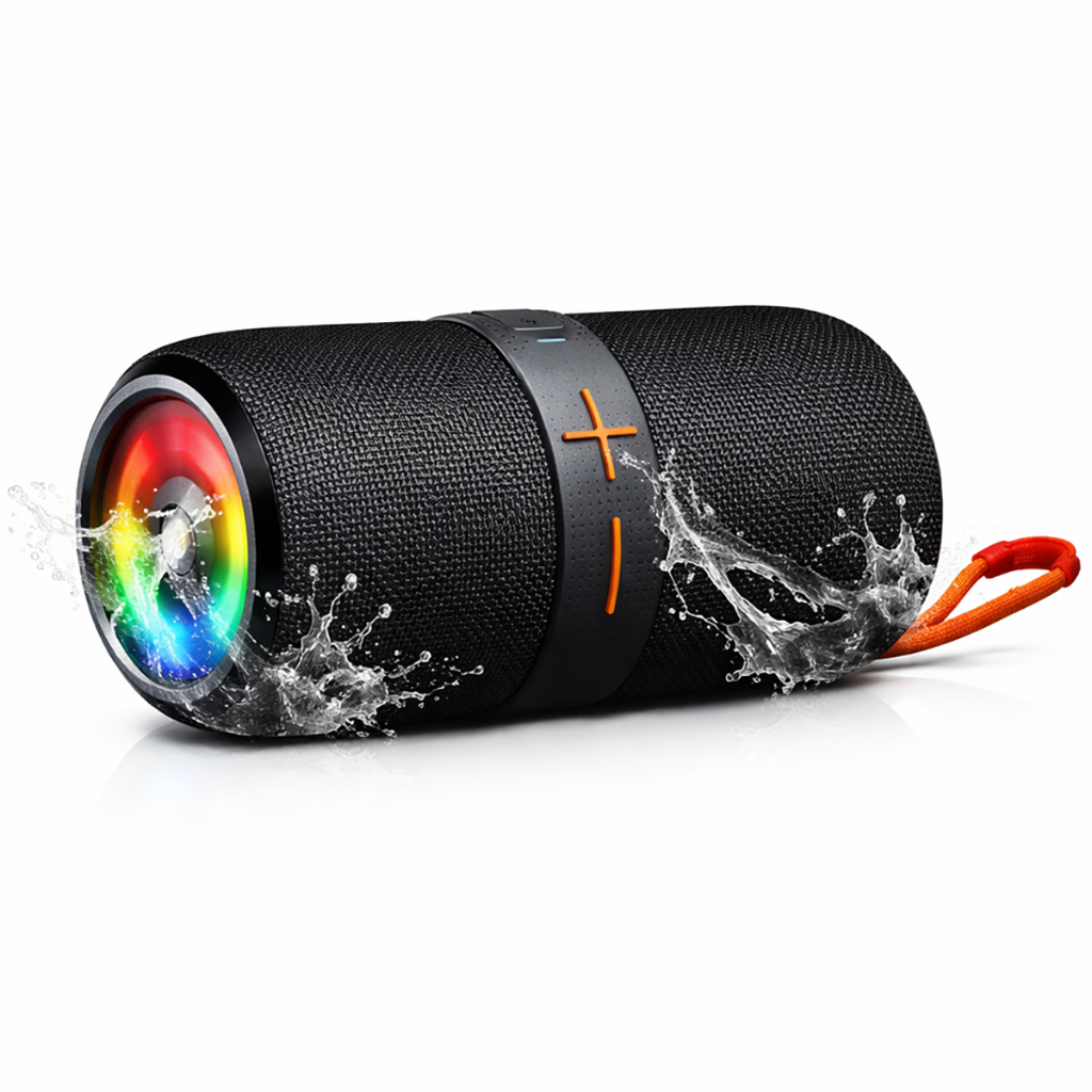 Caixa de Som Bluetooth Portátil 100W com LED e Alça Recarregável