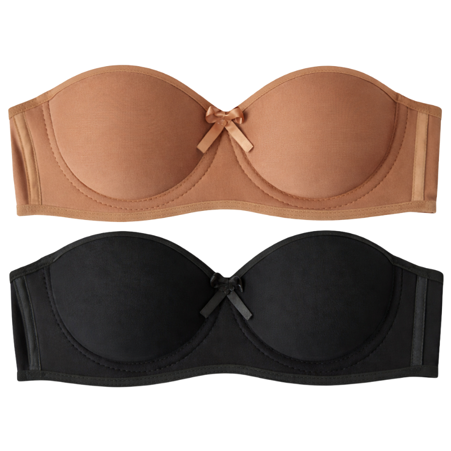 Kit 2 Sutiã Pala Tomara Que Caia Alça Silicone Removível Sutiã Faixa Com Bojo