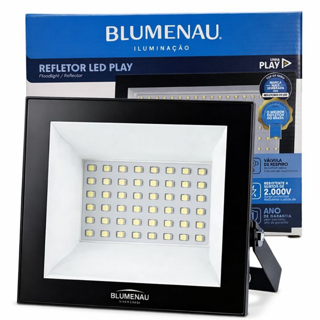 Refletor Holofote 200W Branco Frio 6500k Projetor Bivolt a Prova D'agua e Poeira Forte Iluminação
