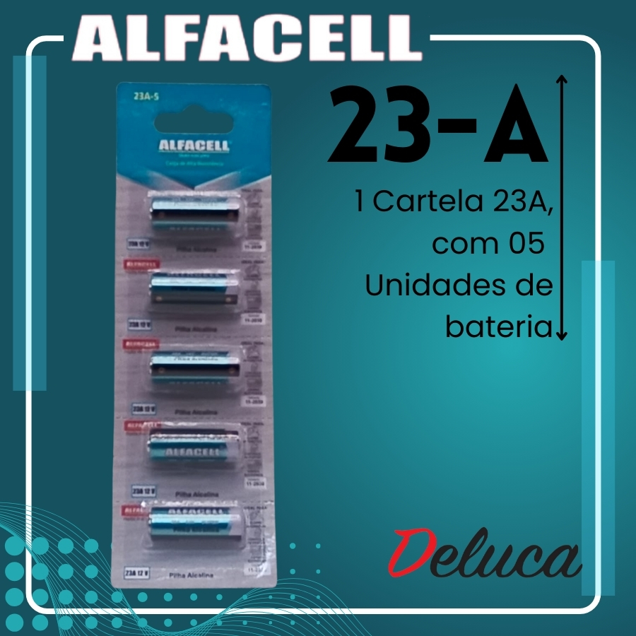 Alfacell 23A 12v 1, 2 ou 3 cartelas. Escolha sua Quantidade.