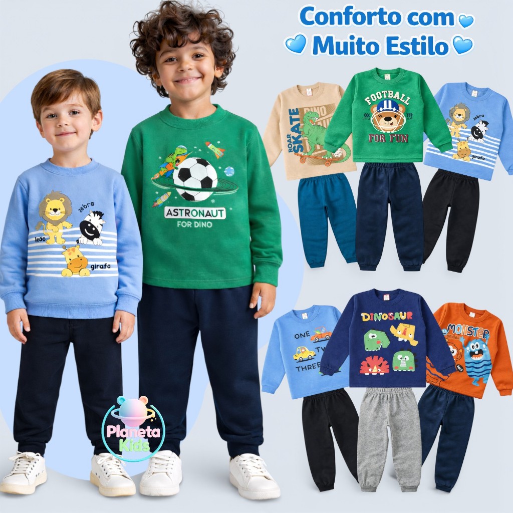 Lote 8 Peças Moletom Masculino Infantil Inverno Conjunto Menino 1 a 8 em Oferta na Shopee