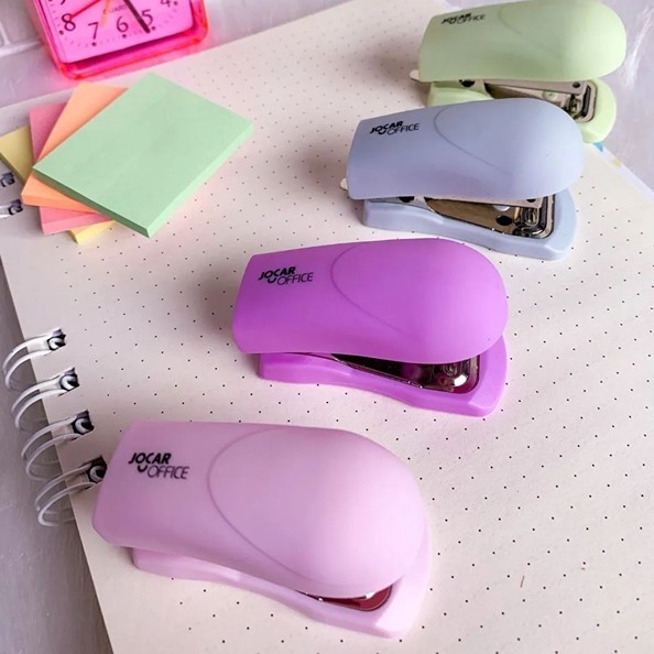 Mini Grampeador De Papel  Tons Pastel Papelaria Fofa Office  Material  Escolar  Escritorio  Compacto em Oferta na Shopee