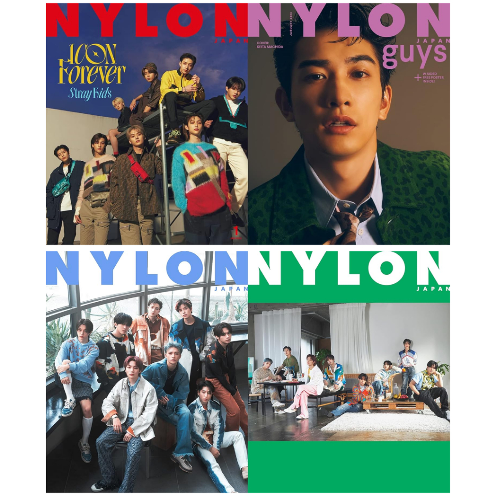 Revista NYLON JAPAN Usada Stray Kids Cover Keita Machida Guys Janeiro De 2023/ISSUE Mar 2023 Edição Especial-K-Pop Idol De Moda Japonesa