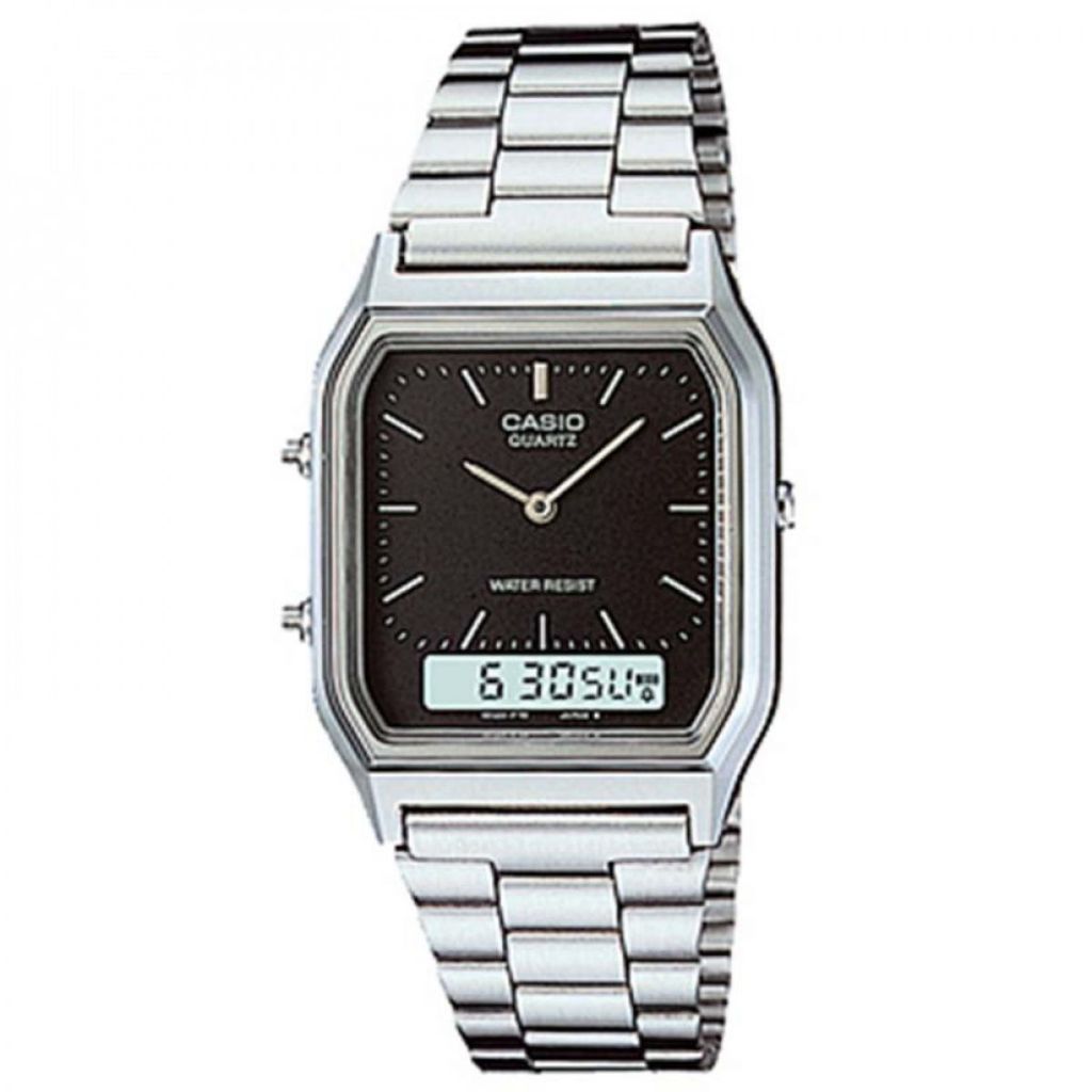 Relógio Casio Unissex Quadrado Prata Aq-230A-1Dmq