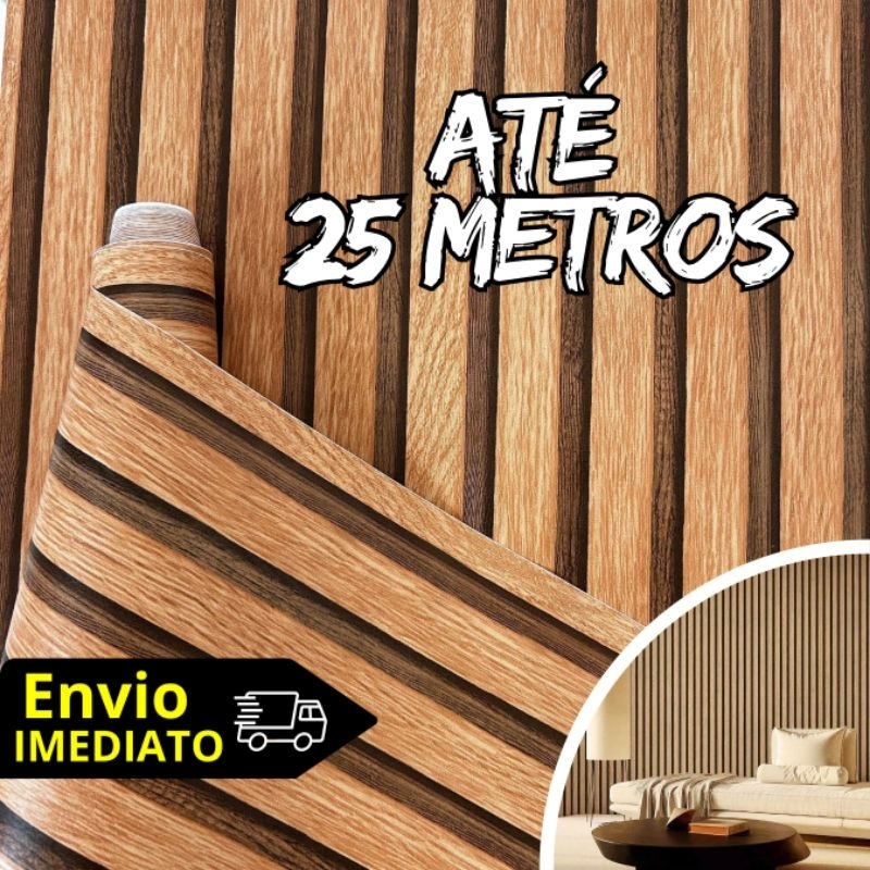 Papel de Parede Adesivo Ripado Autocolante Envelopamento Madeirado 5 Metros Quarto Hal Sala Cozinha em Oferta na Shopee