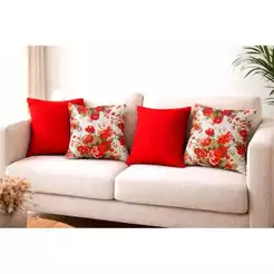 Capa de Almofada Estampada 45x45 C/ Zíper Invisível Decoração de Sala/Sofá (2 Peças)