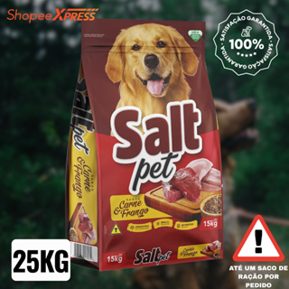 Ração para Cães Adultos Salt Pet 25kg Sabor Carne e Frango Premium em Oferta na Shopee
