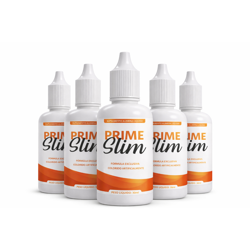 PrimeSlim Gotas Suplemento Alimentar de Cromo Sabor Menta 30ml 5 Unidades