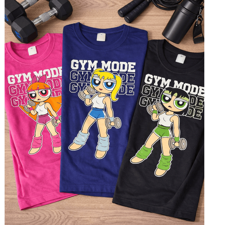 Kit 3 Camisetas Feminina Treino Meninas Poderosas Academia Streetwear Oversized Camisas 100% Algodão Leve