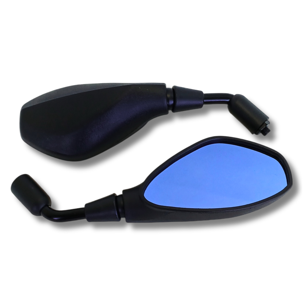 PAR DE RETROVISOR BMW FIXO HASTE CURTA ROSCA HONDA TITAN FAN XRE CB300 COM LENTE AZUL