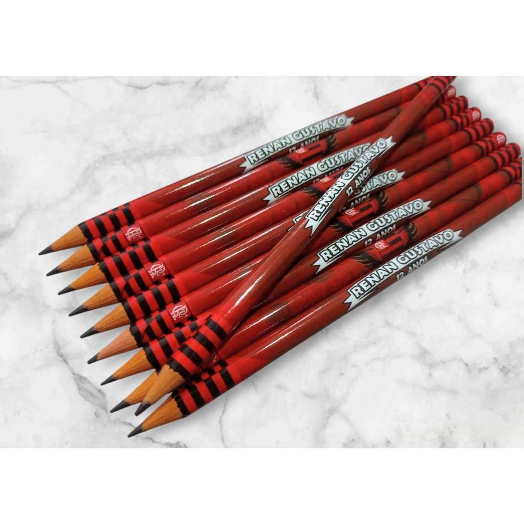 Kit Lápis Personalizados Tema TIME DE FUTEBOL. em Oferta na Shopee