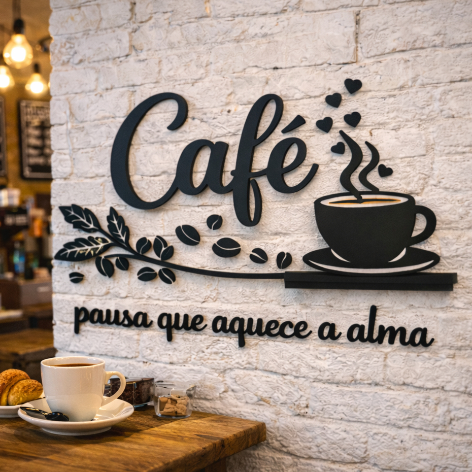 Cantinho Do Café Mdf Escrita Decoração Cozinha Cafe em Oferta na Shopee