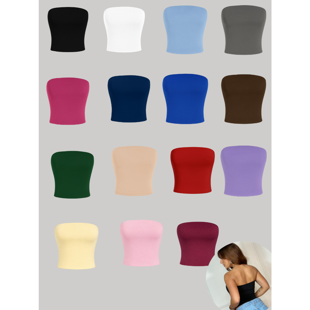 Top Para O Carnaval Fantasia Top Tube Basico Essencial Top Colorido Vinho Rosa Verde Azul