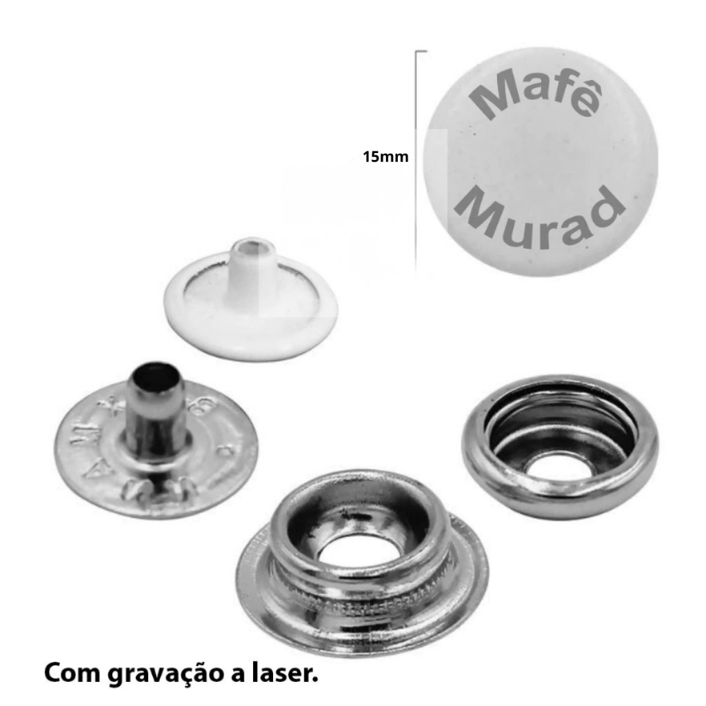 Botão de Pressão Metal Personalizado com Logo Nome Marca Moda Infantil Premium