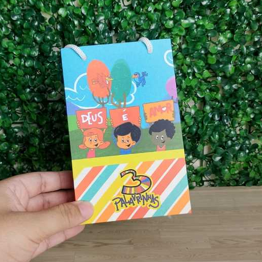 Sacolinha Surpresa Personalizada Três Palavrinhas Sacolinha Personalizada
